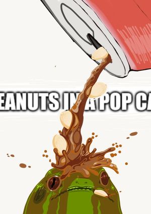 A picture of Peanuts in a Popcan.