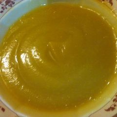 A picture of Sweet potato and butternut soup #vegetarian dish.