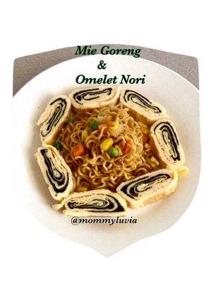 Foto resep Mie goreng with omelet nori