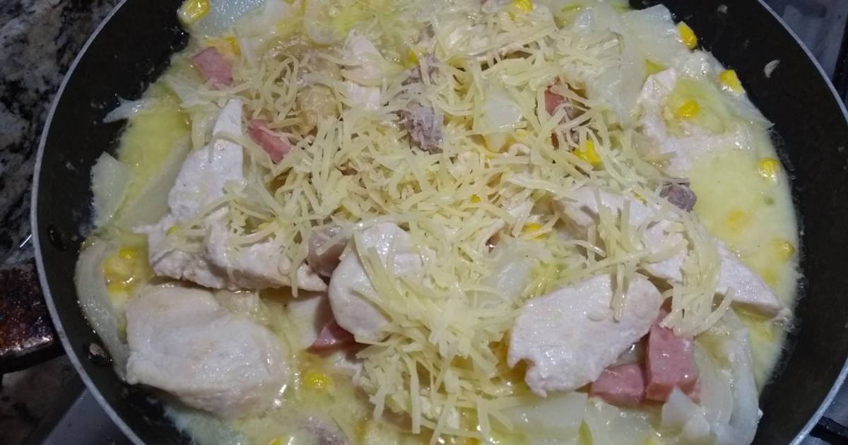 Pollo con queso parmesano y queso crema Receta de Margarita restrepo velez-  Cookpad