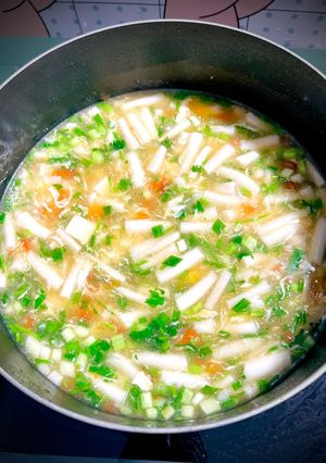 Hình của món Canh nấm nấu đậu hũ non.