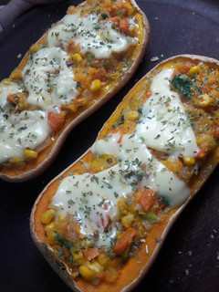 Una foto de Calabaza rellena estilo vegetariano