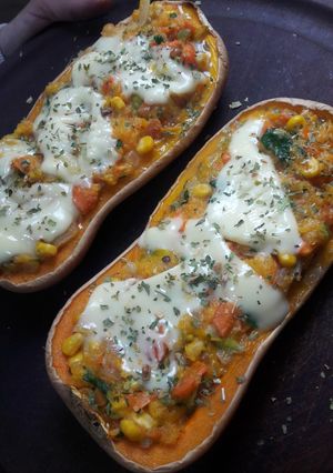Una foto de Calabaza rellena estilo vegetariano