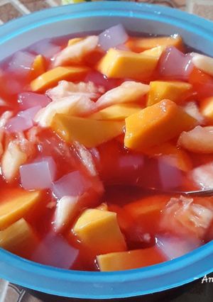 Foto resep Es nata de coco, mangga, blewah segar