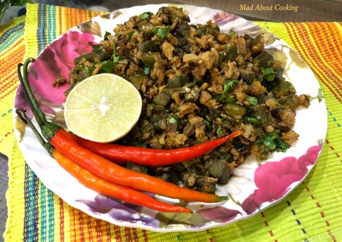 Bhindi with Soya Granules (Orka Soya Granules Dry Vegetable)