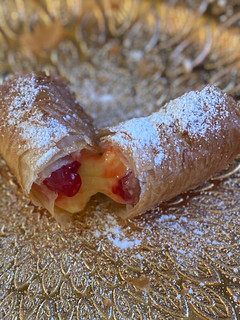A picture of Cherry Cheesecake Phyllo Roll.