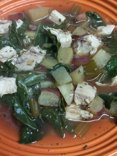 A picture of Chicken and Sweet Potato Soup.