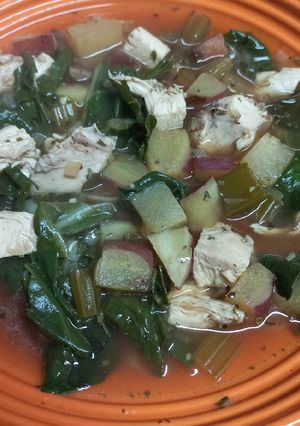 A picture of Chicken and Sweet Potato Soup.