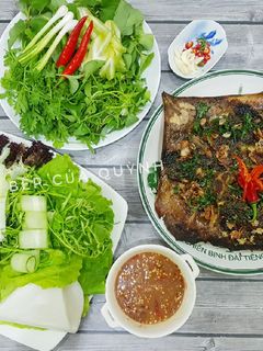 Hình của món Cá đuối nướng.
