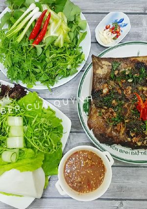 Hình của món Cá đuối nướng.