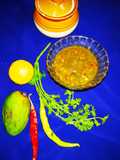 Green chilli with garlic chutney