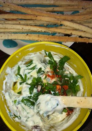 Una foto de Dips de queso crema con cebolla de verdeos 😋