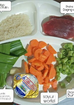 Foto resep MPasi 8mo+ Nasi Tim daging+buncis+wortel, oseng tahu