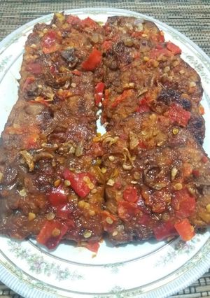 Foto resep Tempe bakar teflon sambal pedas manis