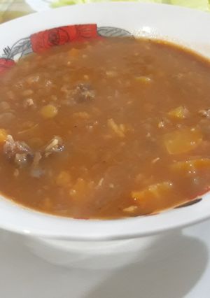 صورة لوصفة شوربة عدس حمراء