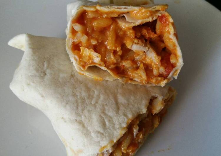 Burritos de pollo y arroz