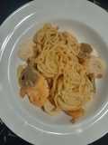 Spaghetti carbonara bakso