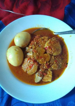 Foto resep Jengkol + telor kuah pedas
