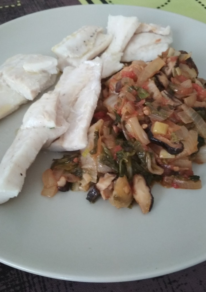 Una foto de Acelgas salteadas con shiitake