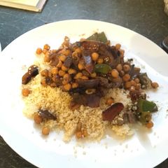 A picture of Moroccan Lamb with Cous-Cous.