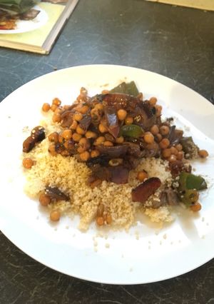 A picture of Moroccan Lamb with Cous-Cous.