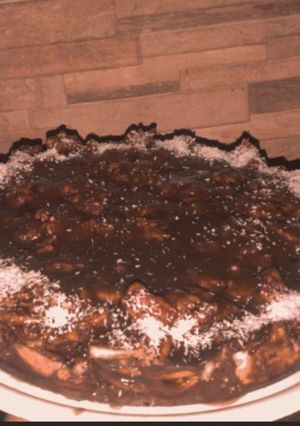Una foto de Torta de salchichón de chocolate