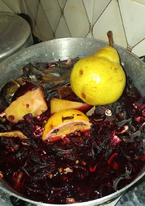 A picture of Flavours infused hibiscus drink(my created recipy).
