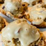 Cranberry Blonde Almond Oat Cookies with Maple Glaze GF DF
