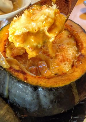 A picture of Whole Pumpkin Gratin.