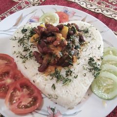 A picture of Rajma chawal.
