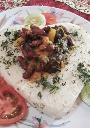 A picture of Rajma chawal.