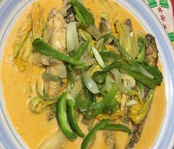 Ultimate, Prepare Grey flathead Mullet with Pumpkin Flower in Thai Curry Sauce Restaurant Style
