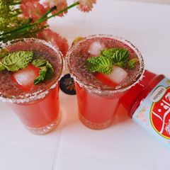 A picture of RoohAfza Rose Mojito.