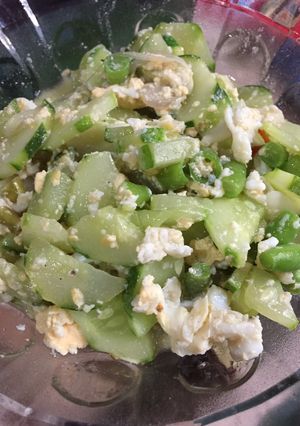 Foto resep Tumis pedas ketimun telur dan buncis ala ala 🥚🥒