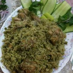 A picture of Green pulao.