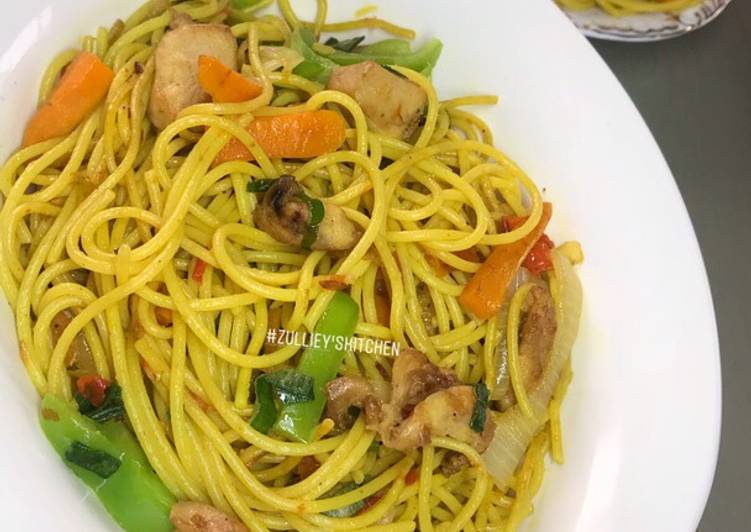 Easiest Way to Prepare Homemade Stir fry spaghetti | This is Recipe So Quick You Must Try Now !!