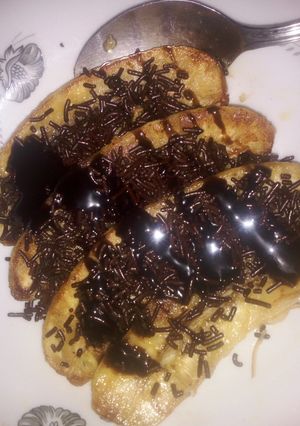 Foto resep Pisang bakar meses dan susu sederhana
