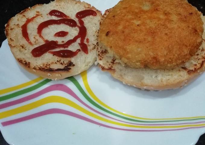 Burger with oats pattie Recipe