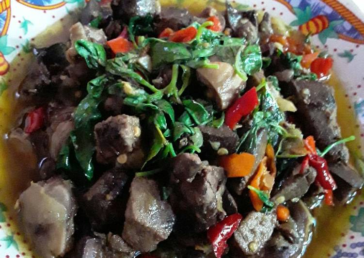 Cara meracik Oseng ati ampela super pedas tabur kemangi Anti Gagal