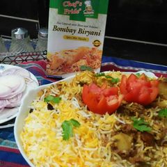 A picture of Qeema biryani (ikhandia).