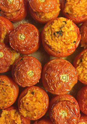 Foto di Pomodori al forno con cappellino