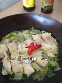 Foto resep Gurame tumis sawi putih
