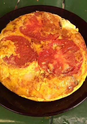 Una foto de Tortilla de papas con acelgas
