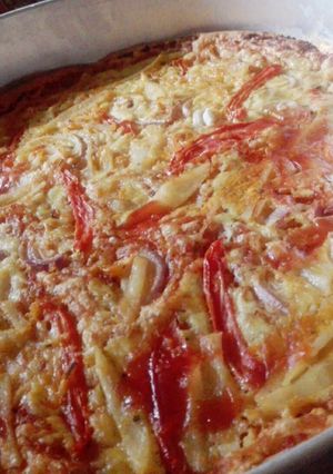 A picture of My home made simple pizza.