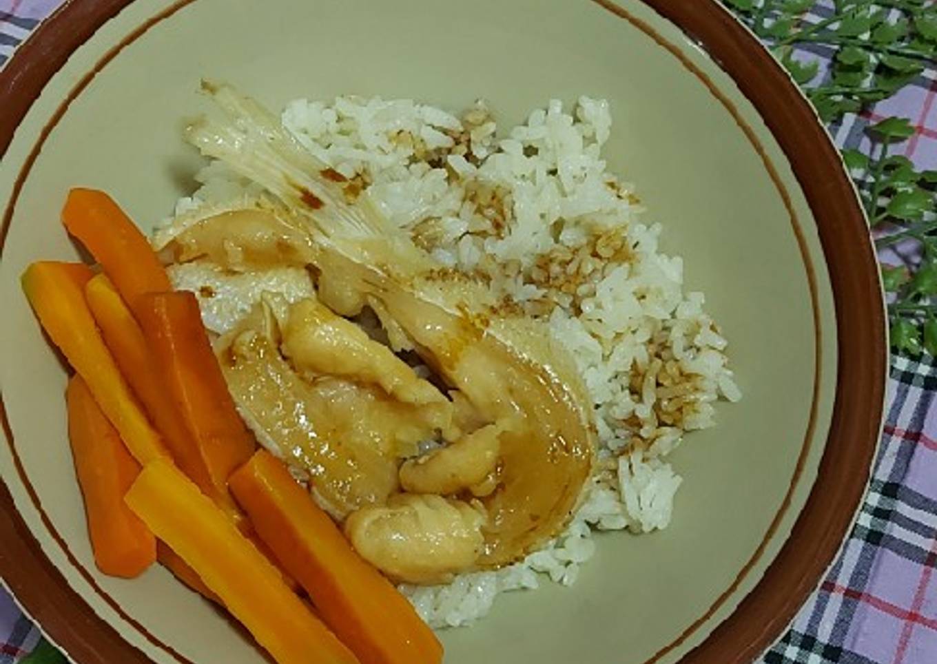 Nasi Tim Salmon Super Gampang