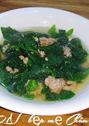 Hình của món Canh rau ngót thịt bò bằm.