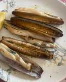 Navajas doradas a la plancha