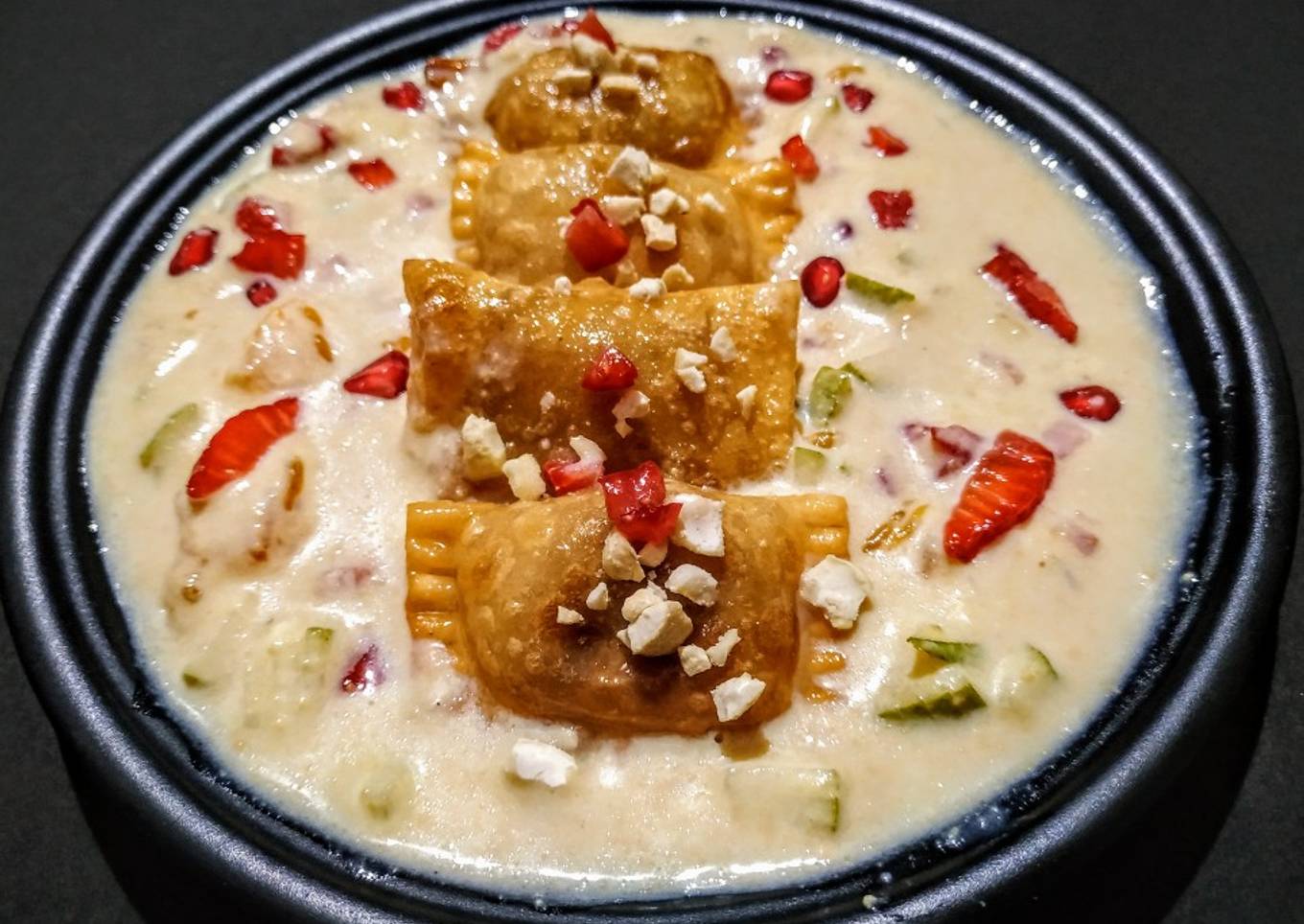 Fruity Gujiya in Rich Milk Sauce