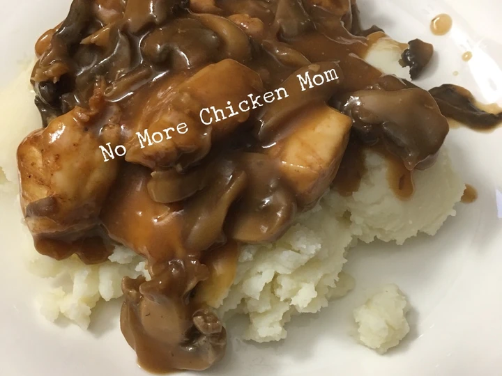 Easy Steps to Prepare Easy chicken & mushrooms over mashed potatoes  #mycookbook the Delicious Appealing