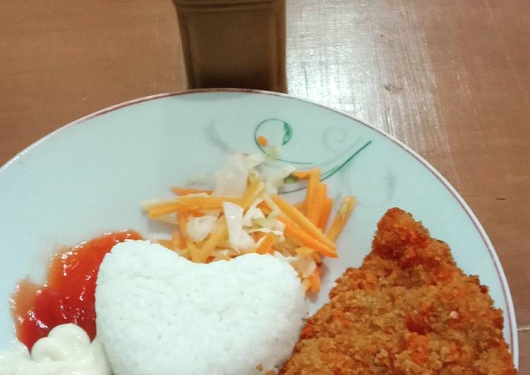 Paket nasi chicken katsu